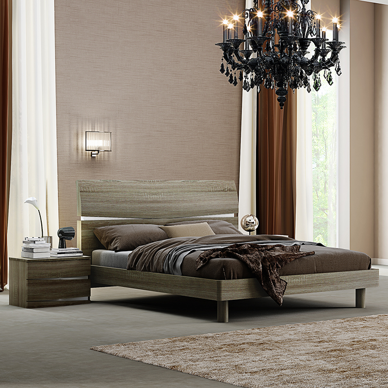 Jordana Oak & Chrome Double Bed