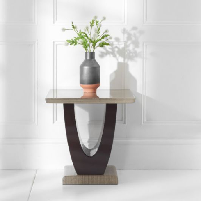 Rivilino Brown Marble Lamp Table