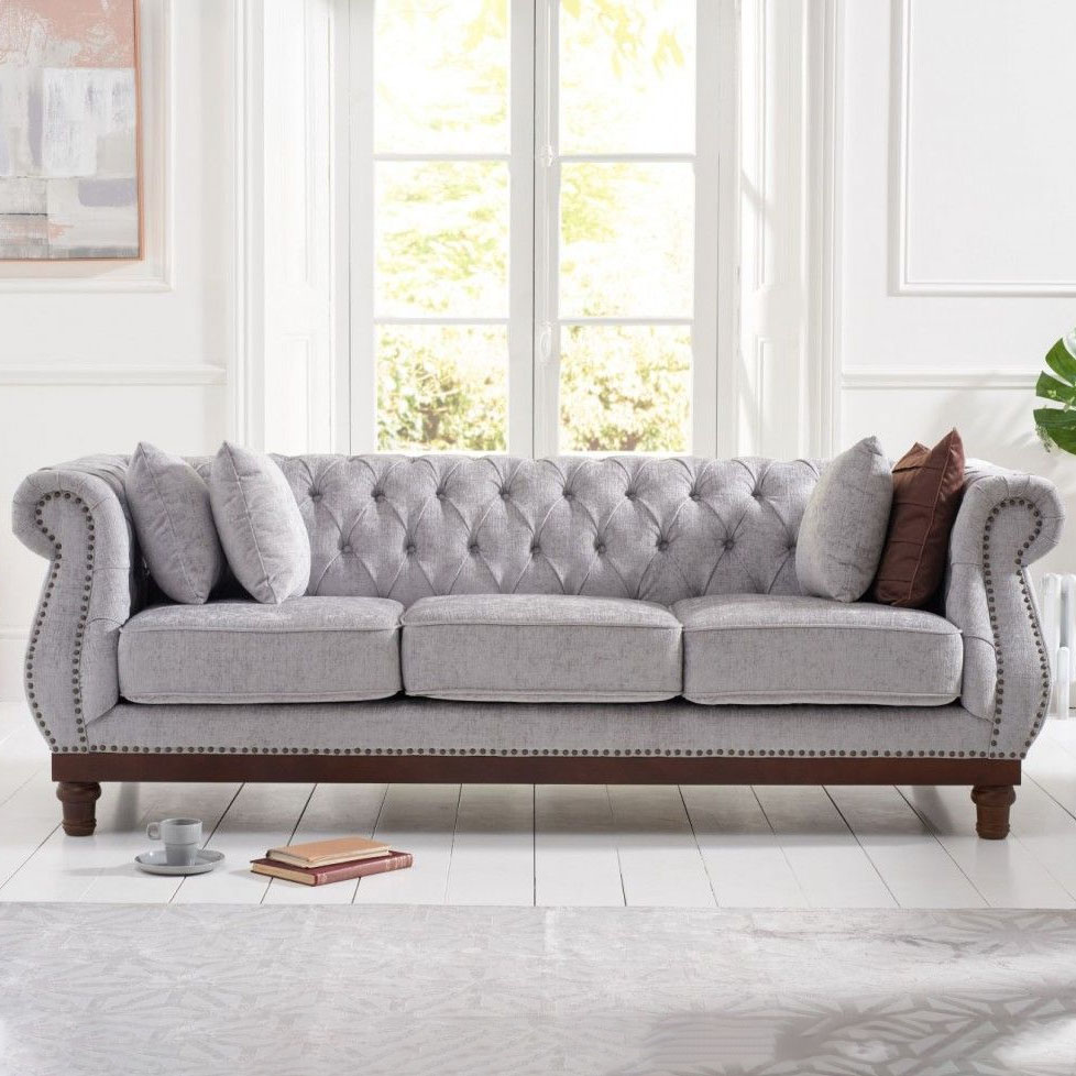 Highgrove 3 Seater Grey Plush Sofa