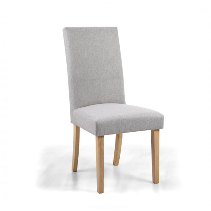 Rey Cappuccino Plain Herringbone Dining Chair (Natural Legs)