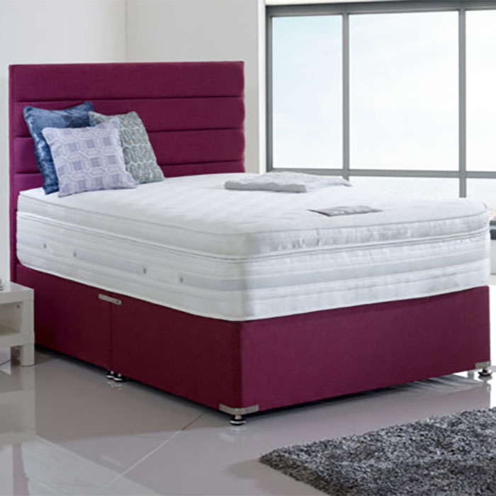 Iconic Paneled Headboard, Upholstered Base & Marquis Mattress - Various Colours & Sizes