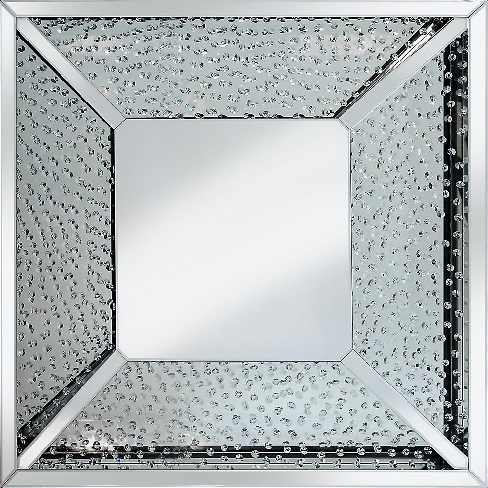 Rhombus Crystal Mirrored Square Modern Mirror