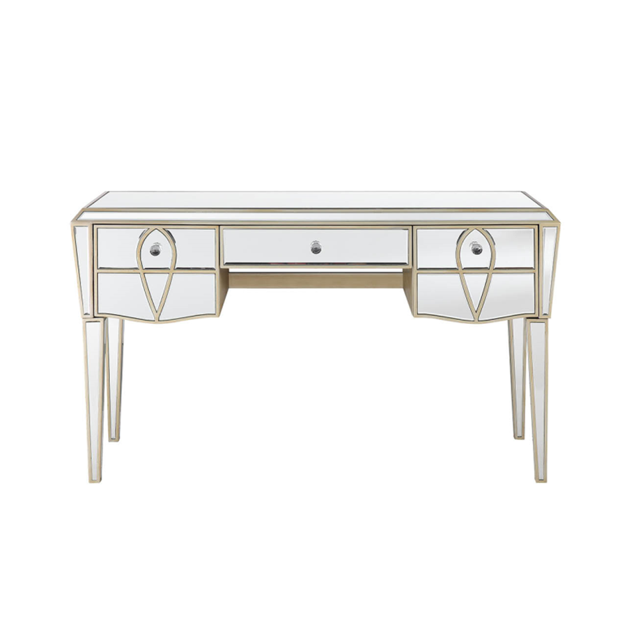 Pearla Champage Mirrored Glass Dressing Table
