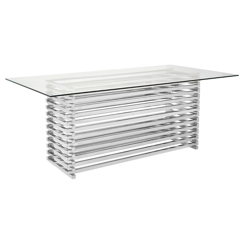 Enray Glass & Silver 2m Dining Table