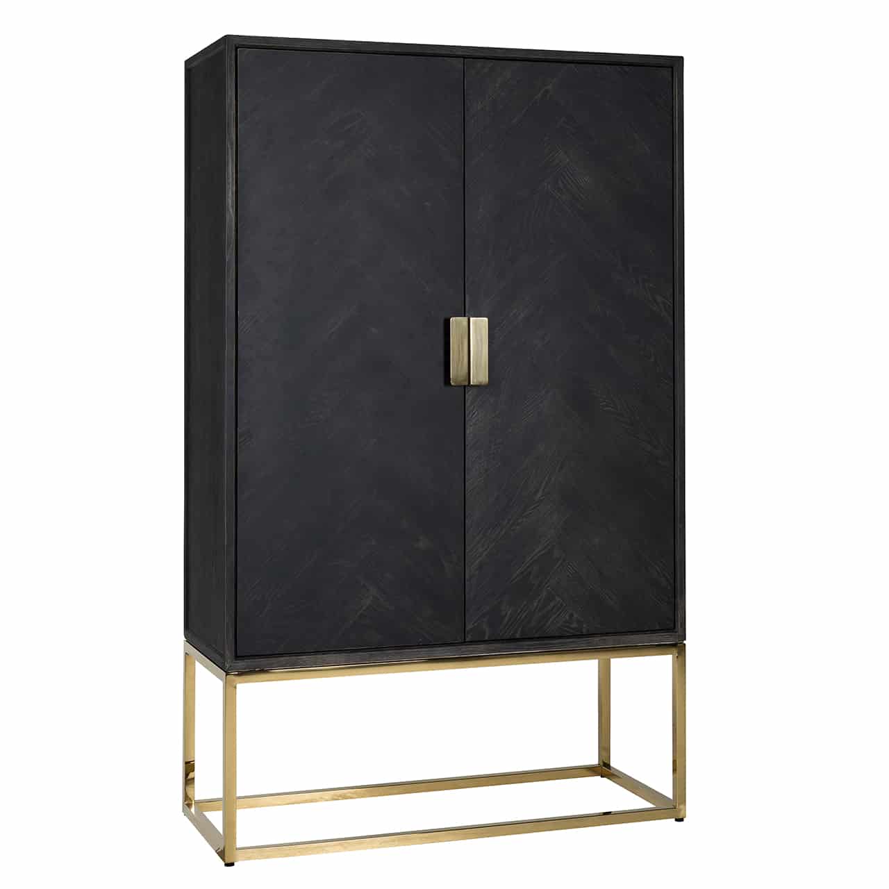 Bronwyn Black Oak & Gold 2 Door Wall Cabinet