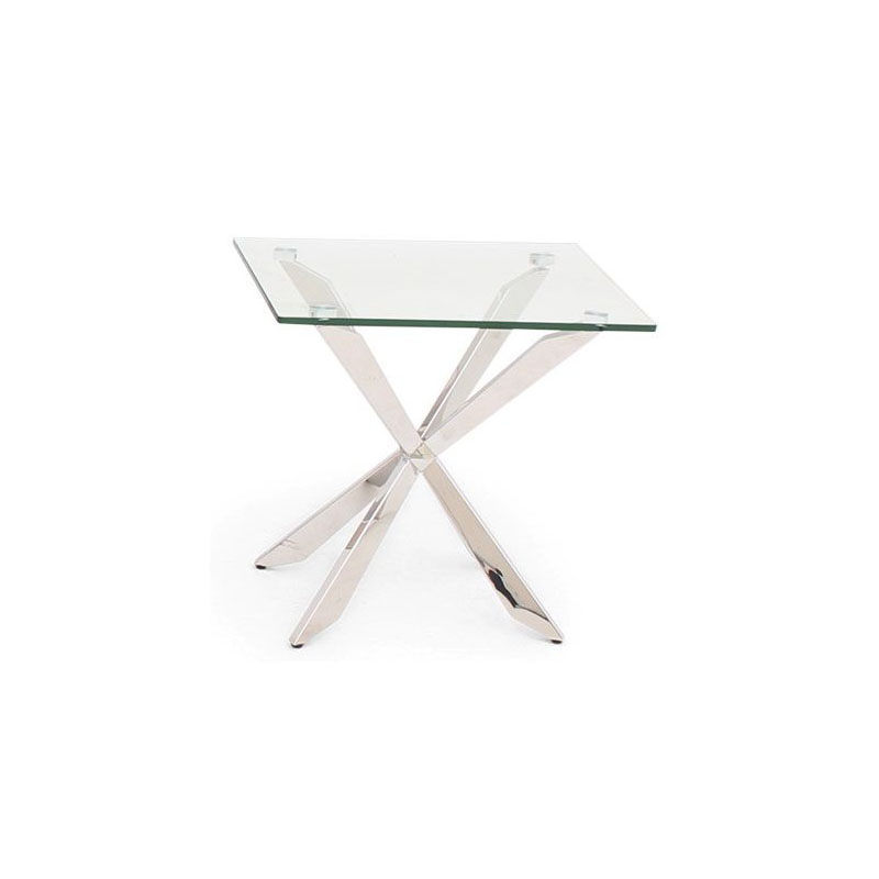 Gabriella Glass & Chrome Lamp Table