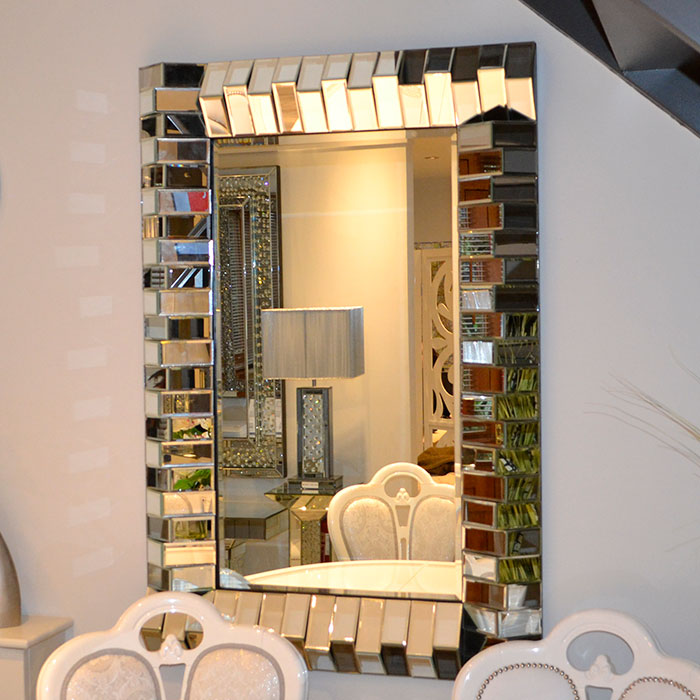 Prestige Vancouver Large Rectangular 3D Brick Mirror 80x120cm