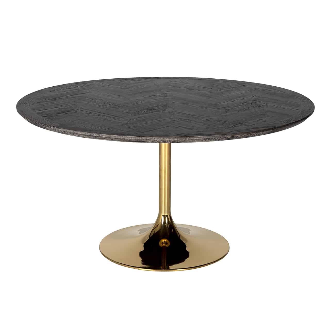 Bronwyn 1.4m Black Oak & Gold Table