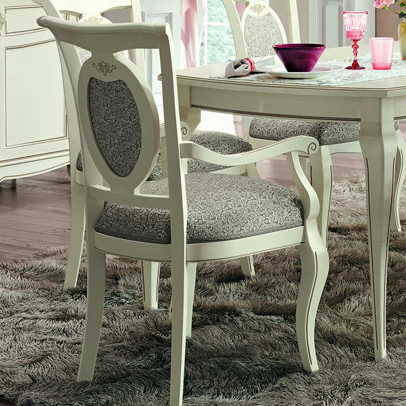 Fabrina Ivory Ash Upholstered Carver Dining Chair