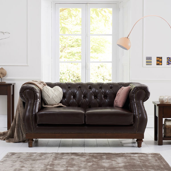Highgrove 2 Seater Brown Leather Sofa