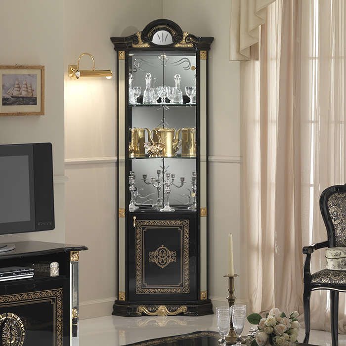 Bella Black High Gloss Display Cabinet