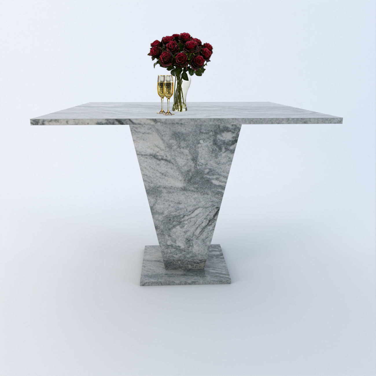 Crescendo 1m Viscount White Granite Dining Table
