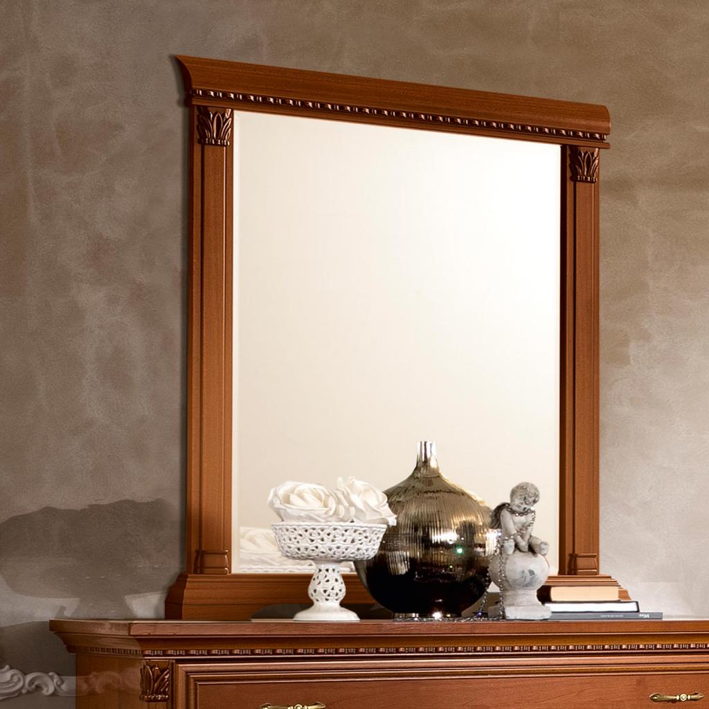 Treviso Ornate Cherry Wood Rectangular Mirror