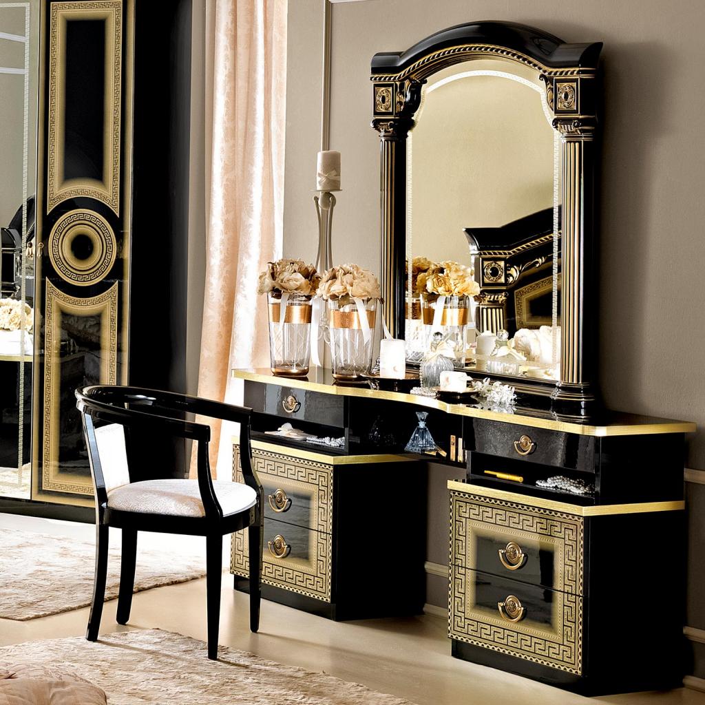 Medusa Black & Gold Dressing Table