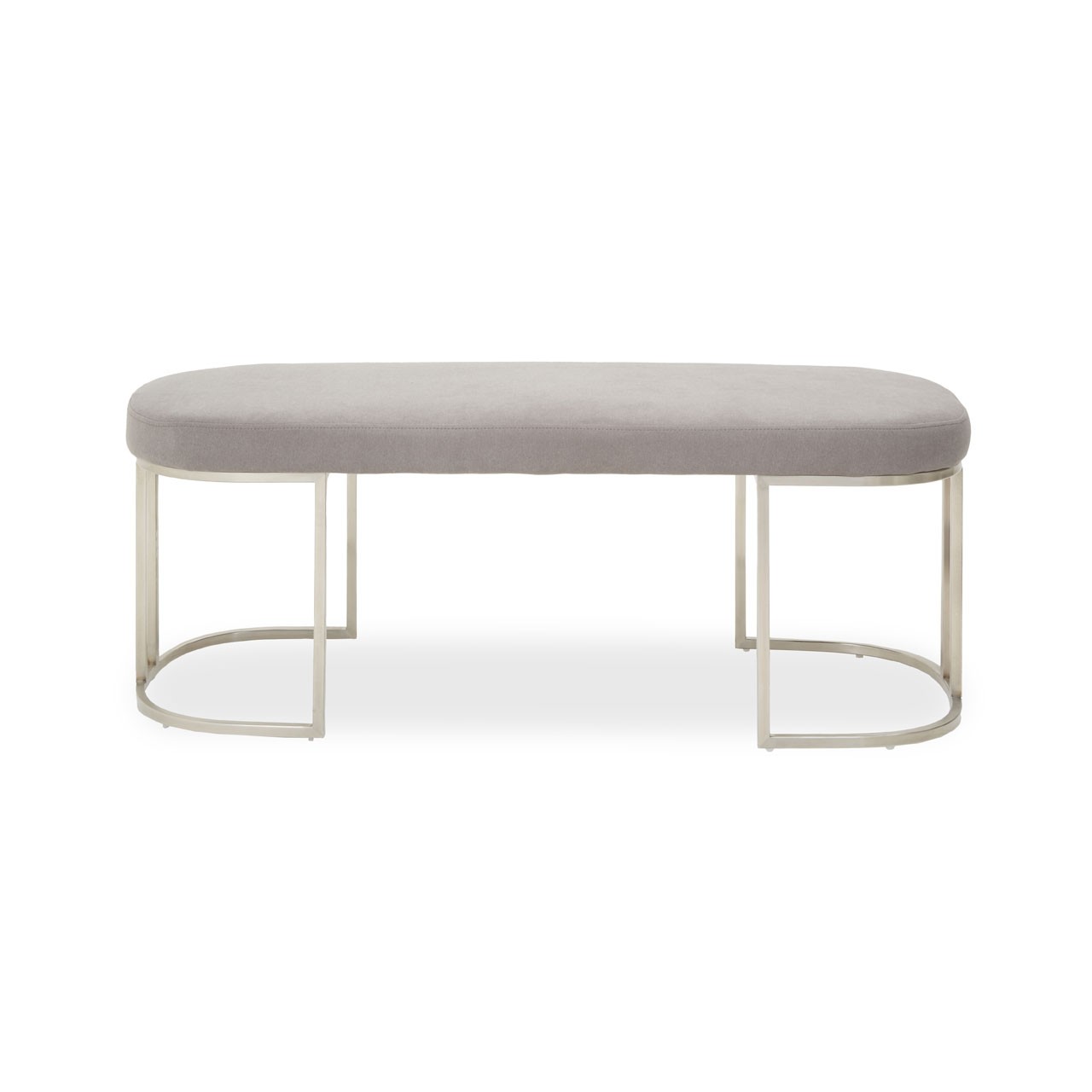 Gilberta Grey Curved Upholstered Bench
