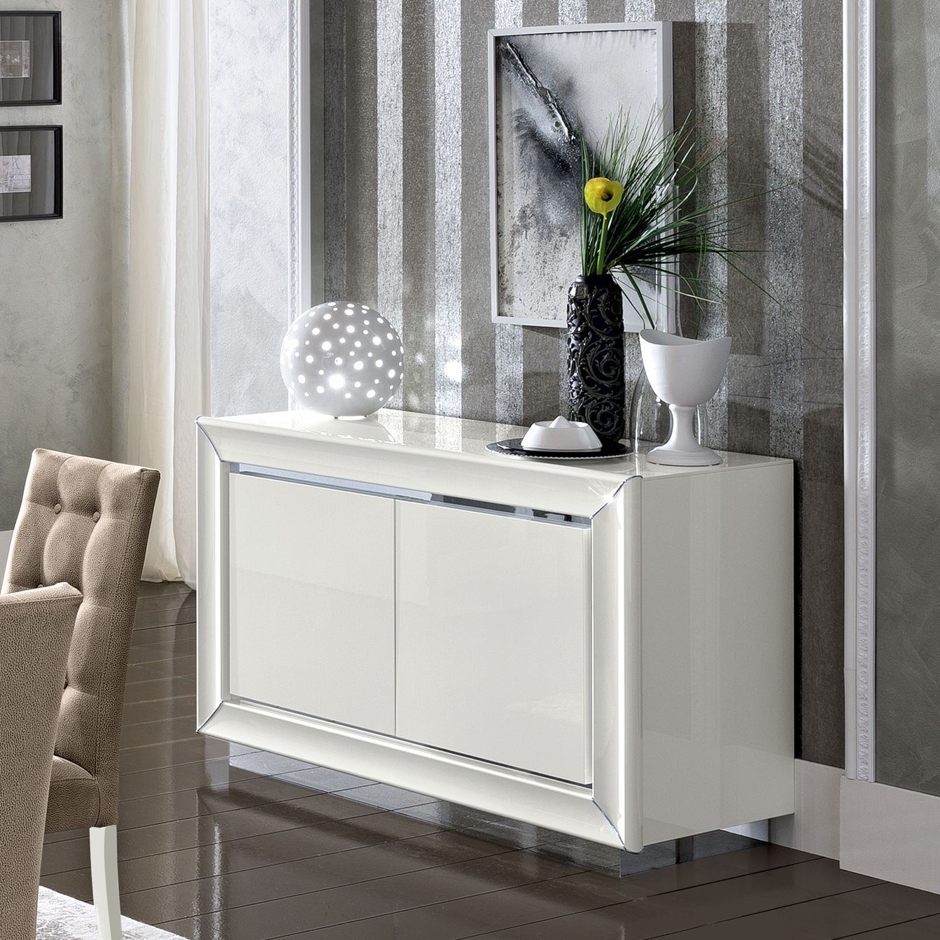 Bianca White 2dr Small Sideboard